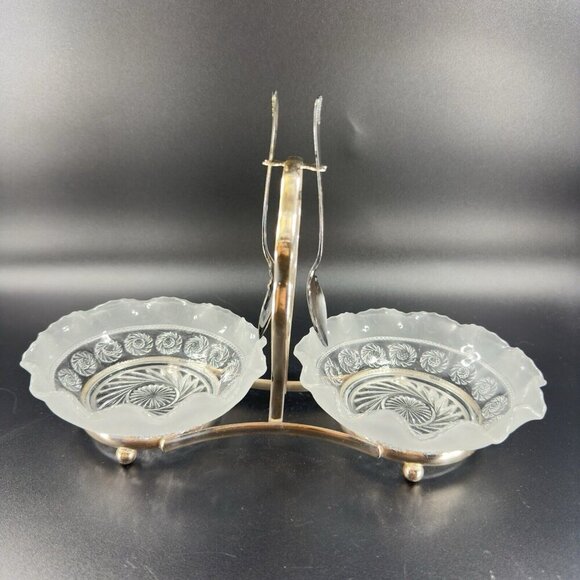 Mid Century Divided Tray With Bowls Dish Made In England Serving Tray Plated VTG - Picture 12 of 16